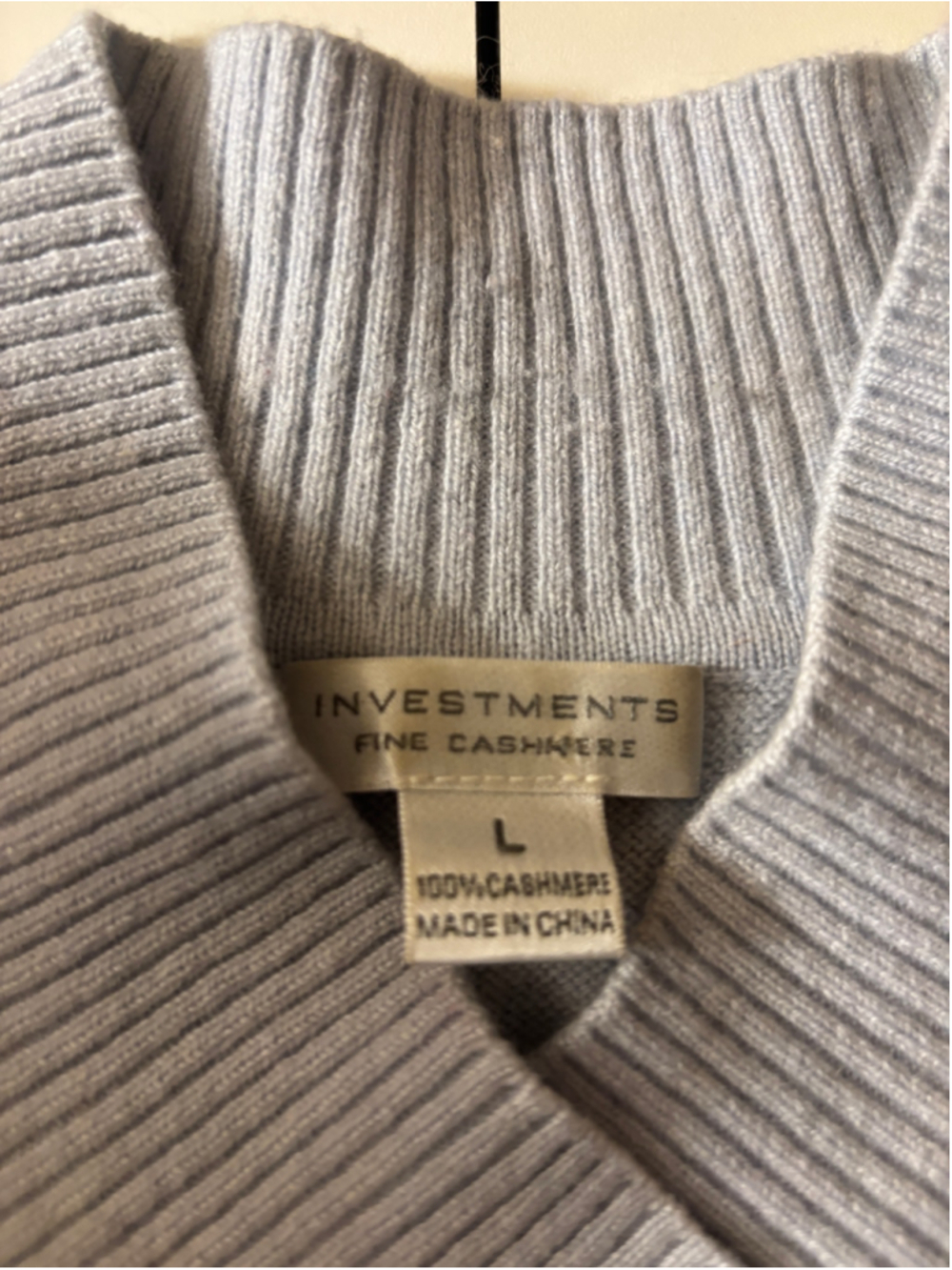Investments Fine Cashmere 100% Cashmere Blue Grey Women's Sweater - Size L